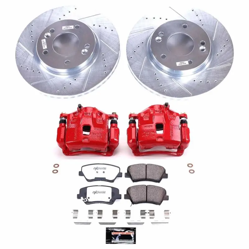 Power Stop 11-16 Hyundai Elantra Front Z26 Street Warrior Brake Kit W/Calipers 1