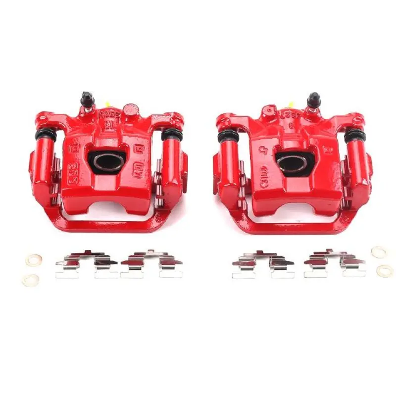 Power Stop 11-17 Nissan Juke Rear Red Calipers W/Brackets - Pair 1