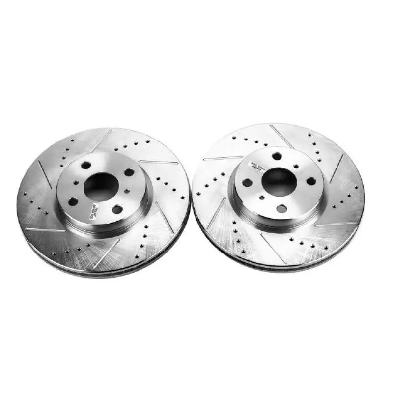 Power Stop 12-18 Toyota Yaris Front Evolution Drilled & Slotted Rotors - Pair 1