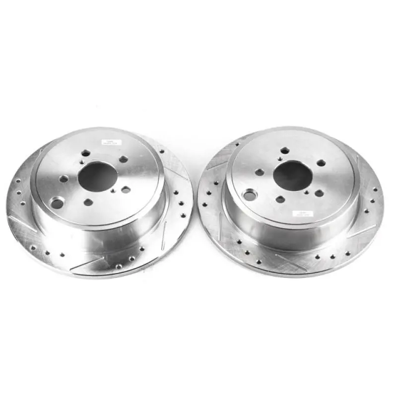 Power Stop 13-16 Subaru Brz Rear Evolution Drilled & Slotted Rotors - Pair 1