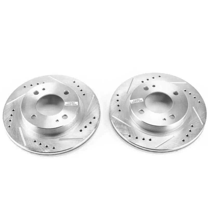 Power Stop 14-15 Mitsubishi Mirage Front Evolution Drilled & Slotted Rotors - Pair 1