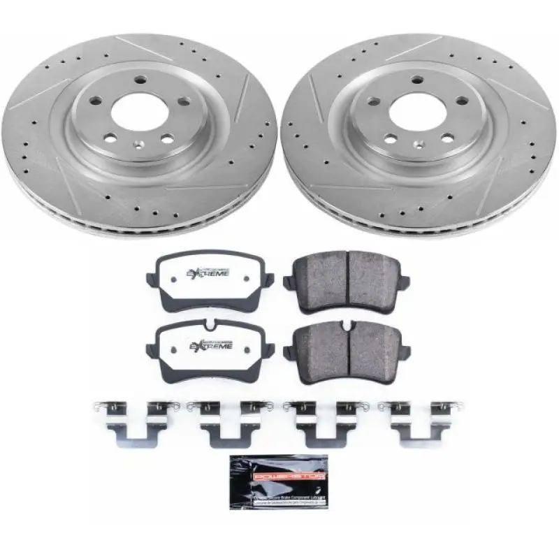 Power Stop 14-18 Audi A6 Rear Z26 Street Warrior Brake Kit 1