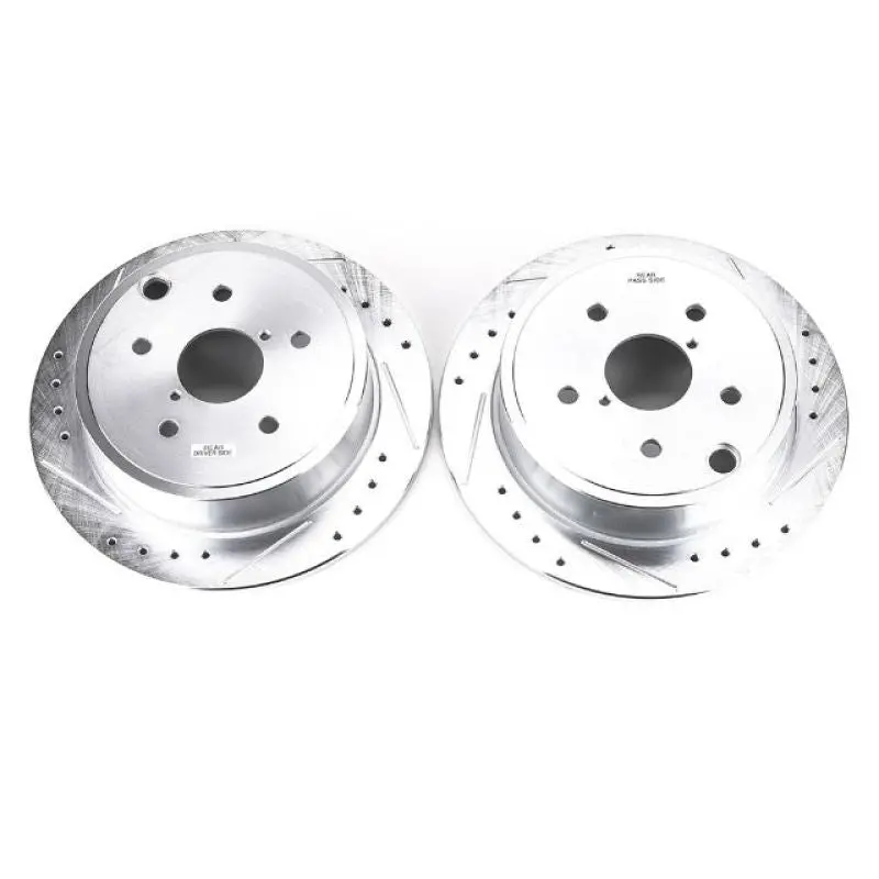 Power Stop 15-19 Subaru Wrx Rear Evolution Drilled & Slotted Rotors - Pair 1