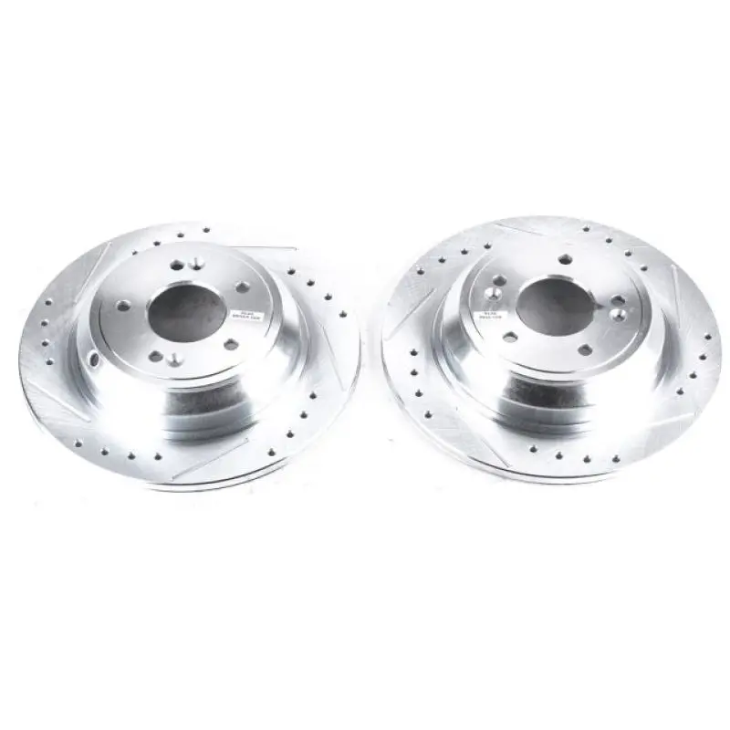 Power Stop 17-18 Genesis G80 Rear Evolution Drilled & Slotted Rotors - Pair 1