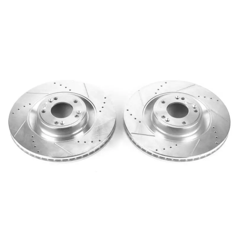 Power Stop 2011 Hyundai Equus Front Evolution Drilled & Slotted Rotors - Pair 1