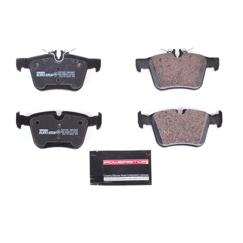 Power Stop 2015 Mercedes-Benz C400 Euro-Stop Ece-R90 Rear Brake Pads 1