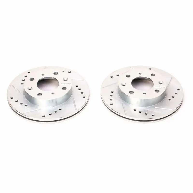 Power Stop 88-91 Honda Crx Front Evolution Drilled & Slotted Rotors - Pair 1