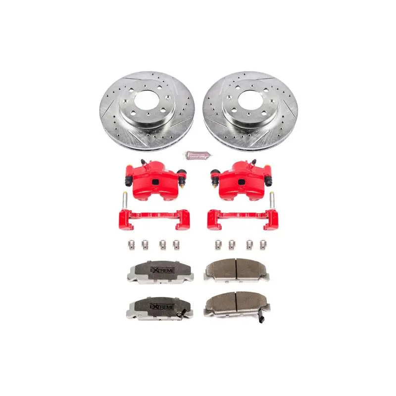 Power Stop 90-00 Honda Civic Front Z26 Street Warrior Brake Kit W/Calipers 1
