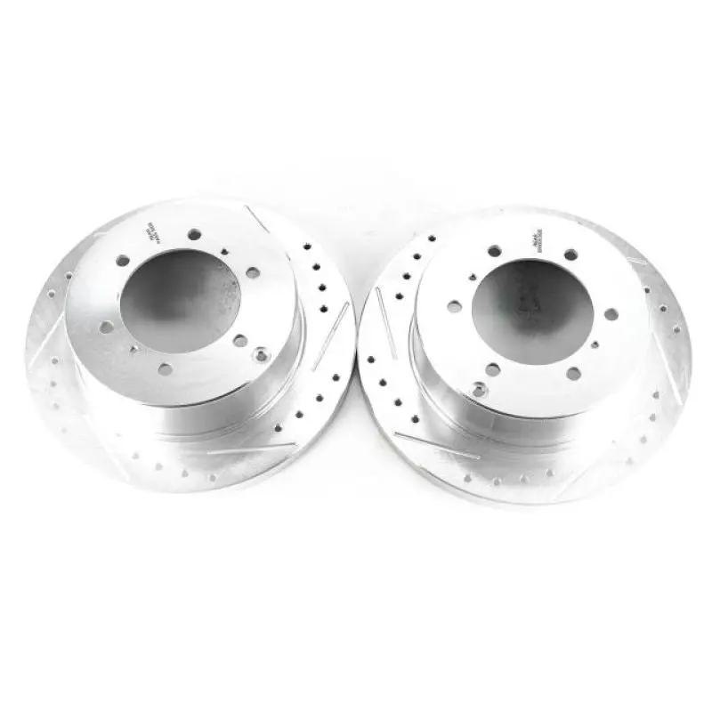 Power Stop 92-00 Mitsubishi Montero Rear Evolution Drilled & Slotted Rotors - Pair 1