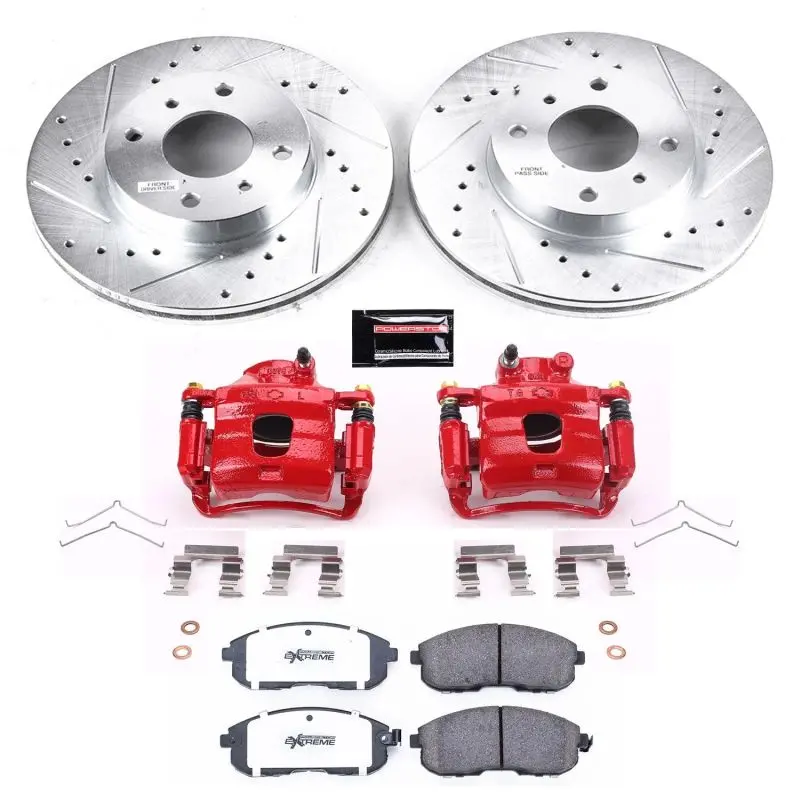 Power Stop 93-01 Nissan Altima Front Z26 Street Warrior Brake Kit W/Calipers 1