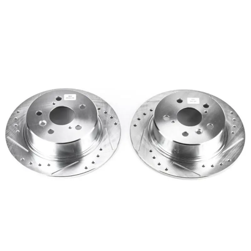 Power Stop 95-99 Toyota Avalon Rear Evolution Drilled & Slotted Rotors - Pair 1