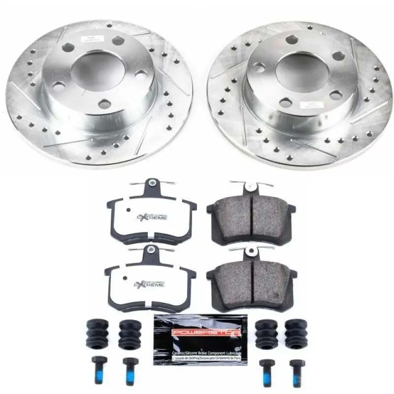 Power Stop 96-01 Audi A4 Quattro Rear Z26 Street Warrior Brake Kit 1