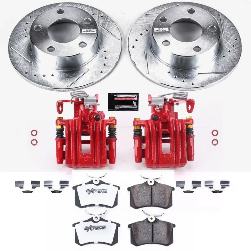 Power Stop 98-01 Audi A6 Quattro Rear Z26 Street Warrior Brake Kit W/Calipers 1