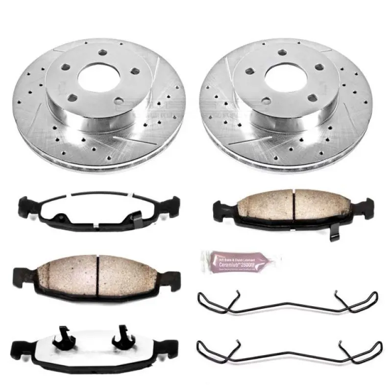 Power Stop 99-02 Jeep Grand Cherokee Front Z36 Truck & Tow Brake Kit 1