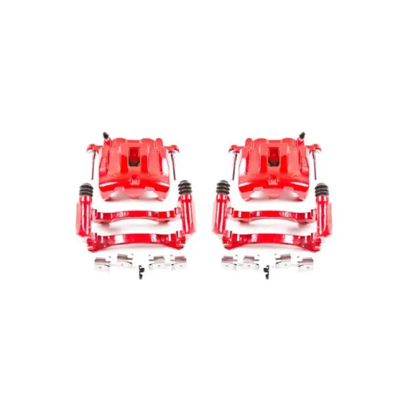 Power Stop 99-04 Jeep Grand Cherokee Front Red Calipers W/Brackets - Pair 1