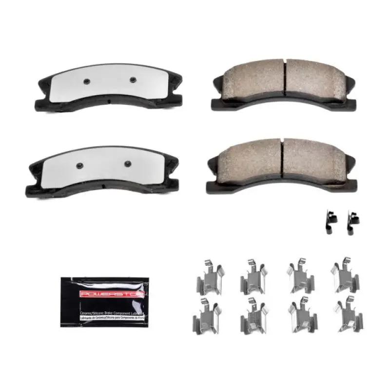 Power Stop 99-04 Jeep Grand Cherokee Front Z36 Truck & Tow Brake Pads W/Hardware 1