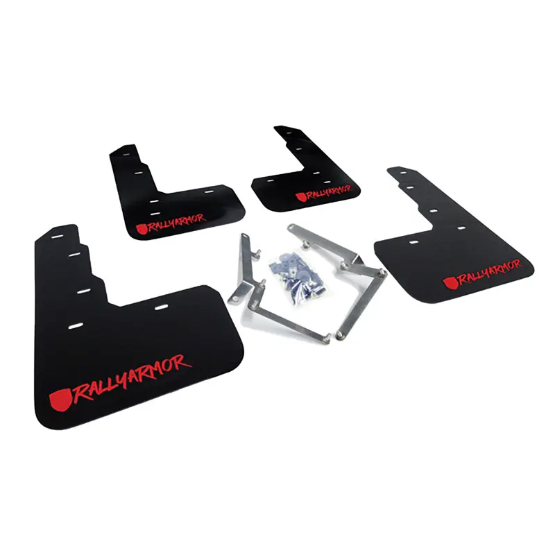 Rally Armor Honda Mud Flap Kit Black With Red Altered Logo For Civic Type-R 2017-2021 1