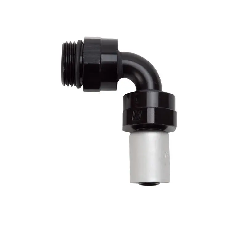 Russell Hose End Crimp On 10 Sae Port Male To -8 Hose 90 Deg Swivel Blk Anodized 2