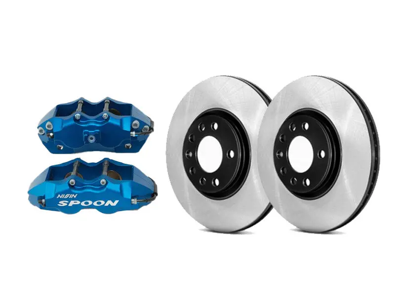 Spoon Sports Brake Calipers And 4X100 Rotors Package For 4 Lugs Civic Integra 1
