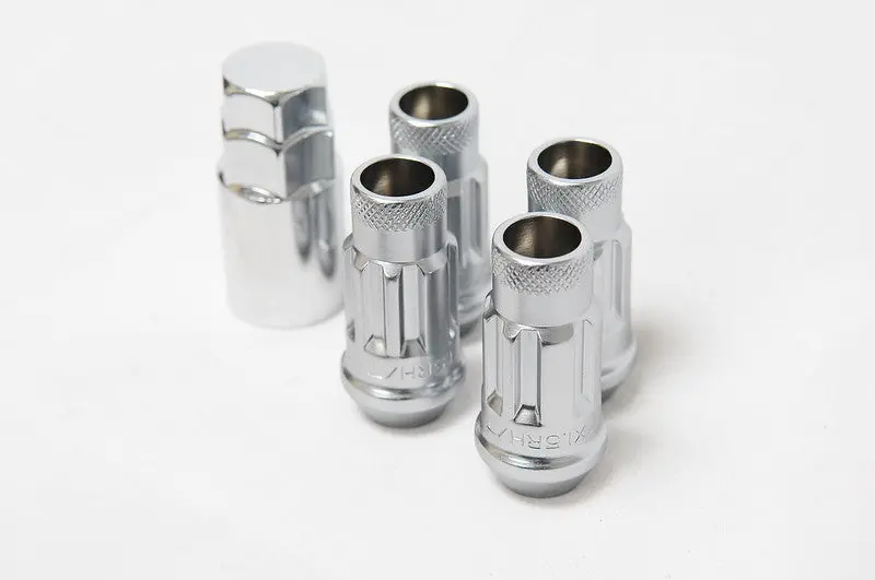 Wheel Mate 12X1.25 48Mm Muteki Sr48 Silver Open End Locking Lug Nut - Set Of 4 1