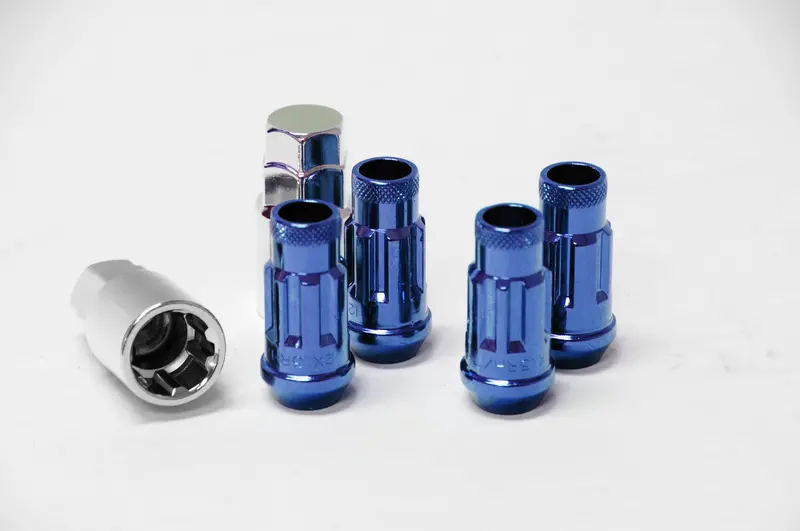 Wheel Mate Monster Locking Lug Nut Set Of 4 - Blue 14X1.50 1
