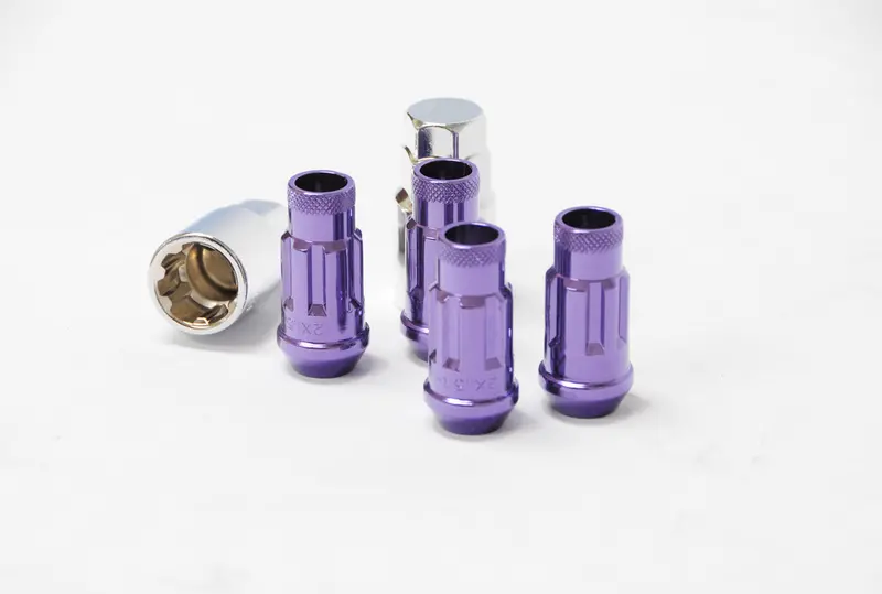 Wheel Mate Monster Locking Lug Nut Set Of 4 - Purple 14X1.50 1