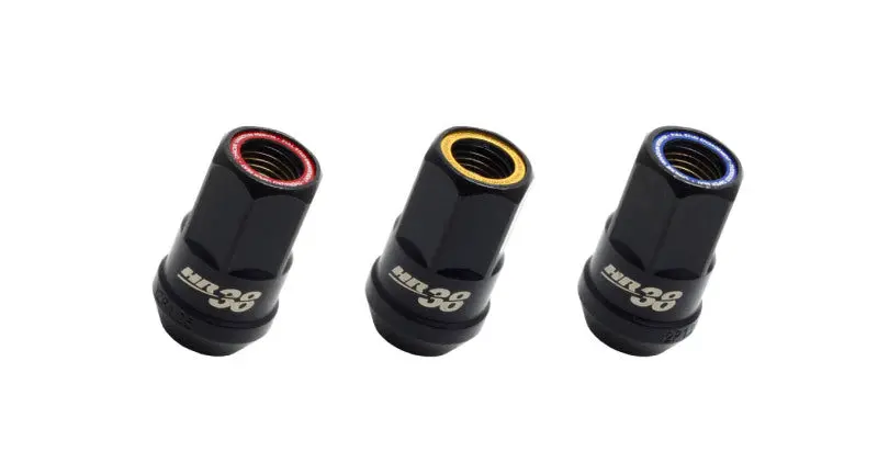 Wheel Mate Muteki Hr38 Open End Lug Nuts 12X1.25 Black Chrome / Blue Ring 1