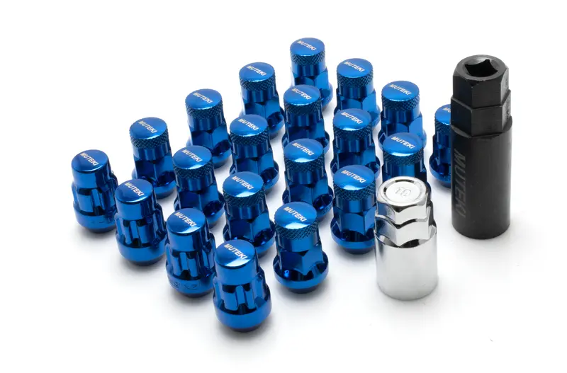Wheel Mate Muteki Sr35 Close End Lug Nuts W/ Lock Set - Blue 12X1.50 35Mm (20Pcs/Set) 1