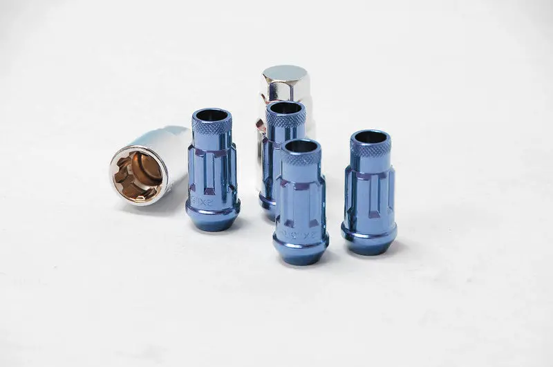 Wheel Mate Muteki Sr48 Open End Locking Lug Nut Set Of 4 - Blue 12X1.25 48Mm 1