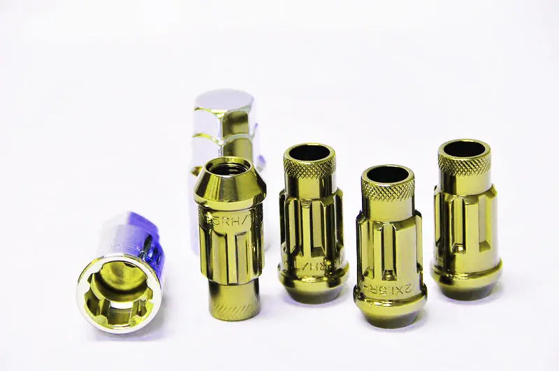 Wheel Mate Muteki Sr48 Open End Locking Lug Nut Set Of 4 - Gold Chrome 12X1.25 48Mm 1