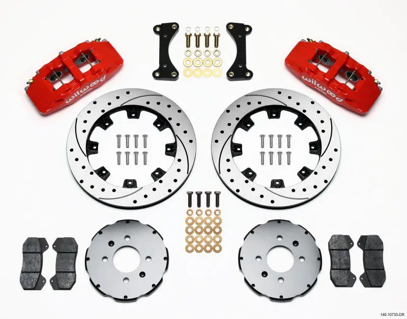 Wilwood Dynapro 6 Front Hat Kit 12.19In Drilled Red 94-01 Honda/Acura W/262Mm Disc | 140-10735-Dr 1