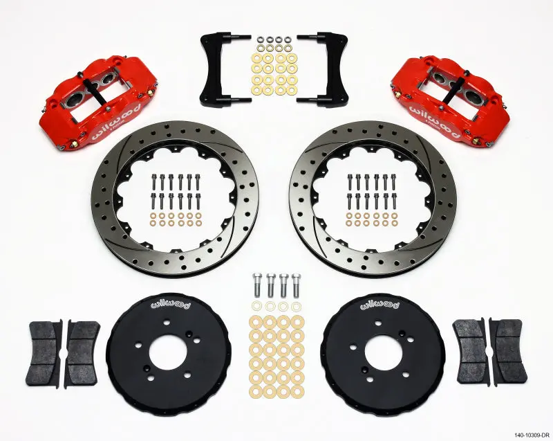 Wilwood Narrow Superlite 6R Front Hat Kit 12.88In Drill Red Honda S2000 | 140-10309-Dr 1