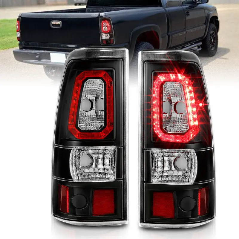 Anzo Led Taillight Assembly – Plank-Style Black Housing With Clear Lens For 2003–2006 Chevrolet Silverado 1500 1