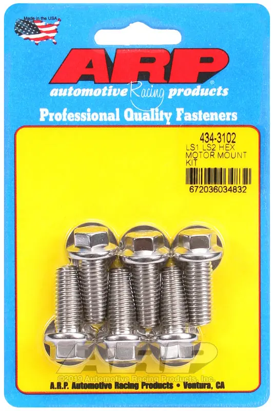 Arp Stainless Steel Hex Motor Mount Bolt Kit For Ls1/Ls2 Engines 1