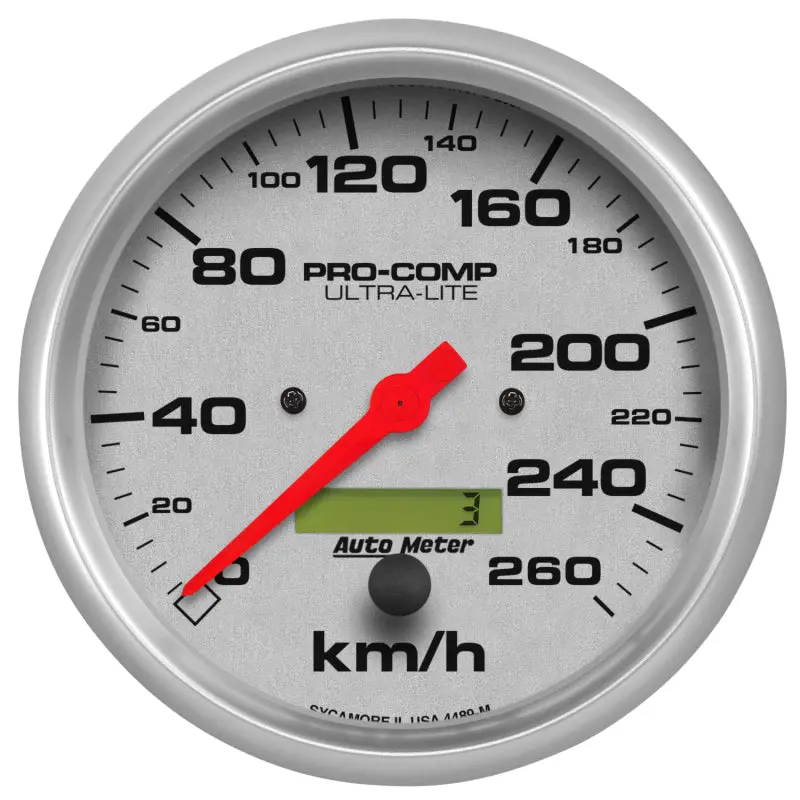 Autometer Ultra-Lite 5-Inch In-Dash Speedometer – 260 Km/H Scale 1