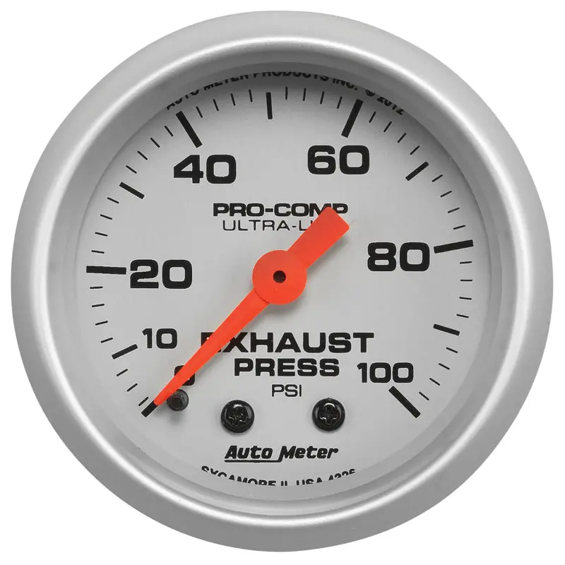 Autometer Ultra-Lite 52Mm Mechanical Exhaust Pressure Gauge – 0–100 Psi Range 1