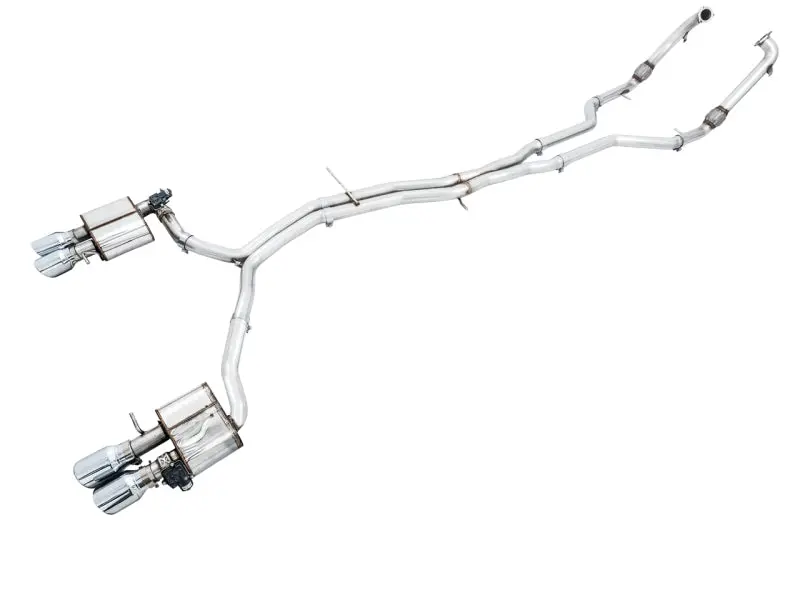 Awe Tuning Switchpath Exhaust For Audi B9 S4 – Non-Resonated Design With 102Mm Silver Tips 1