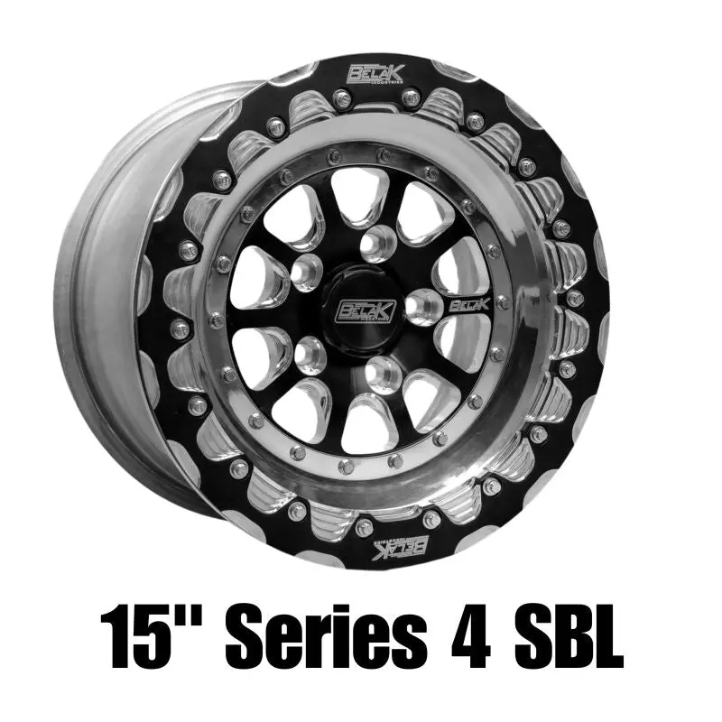Belak 15×10 Single Beadlock Wheel – 7" Backspace, 5×120 Bolt Pattern, High-Pad Series 4 Billet Design 1
