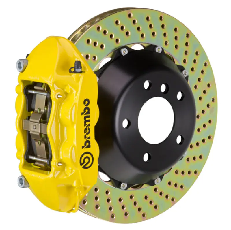 Brembo 05-11 G55 Amg/12-18 G63 Amg/G65 Rear Gt Bbk 4 Piston Cast 380X28 2Pc Rotor Drilled-Yellow 1