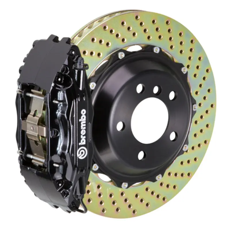 Brembo Gt Big Brake Kit – 2004–2006 Pontiac Gto Front, 4-Piston Calipers + Drilled 355×32Mm Two-Piece Rotors (Black Finish) 1
