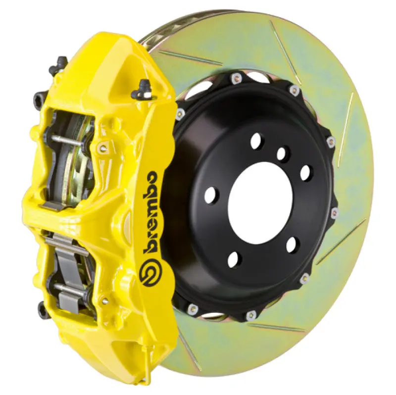 Brembo Gt Big Brake Kit – Front Axle, 6-Piston Calipers, 355X32Mm Two-Piece Slotted Rotors, Yellow Finish For Audi Tt/Tts (2007–2015) 1
