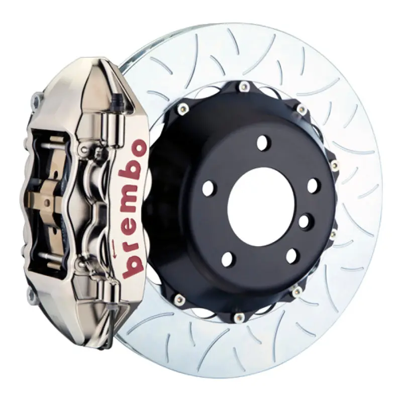 Brembo Gtr Rear Big Brake Kit — 4-Piston Billet Calipers, 380X28Mm Two-Piece Slotted Rotors, Nickel-Plated 1
