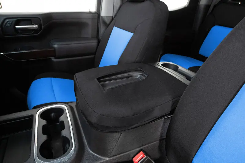 Covercraft 19-21 Chevrolet Silverado/ Endura Precisionfit Custom Front Row Seat Covers - Blue/Black 1