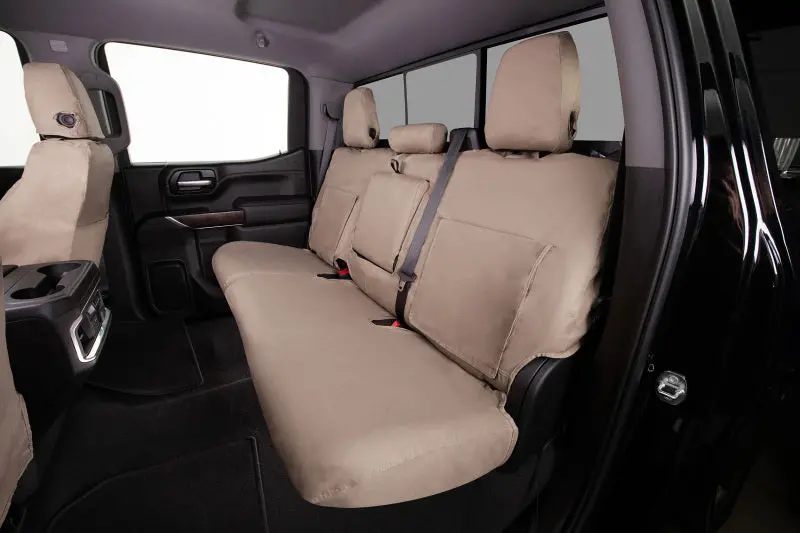 Covercraft Polycotton Seatsaver Front Row Covers For 2019–2020 Ford F-150 – Custom Fit, Taupe Color 1