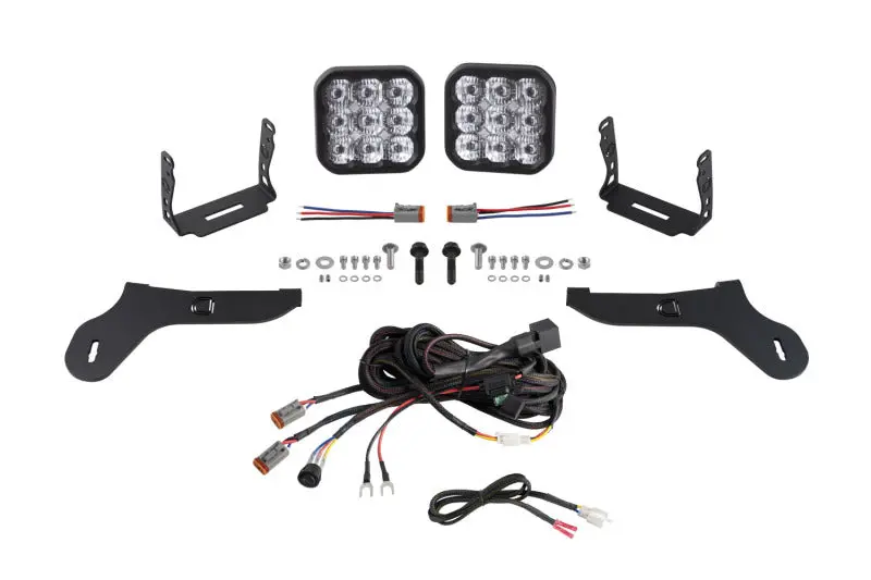 Diode Dynamics Ss5 Led Pod Light Kit – Pro White Driving Beam For 2017–2020 Ford Raptor Bumper 1