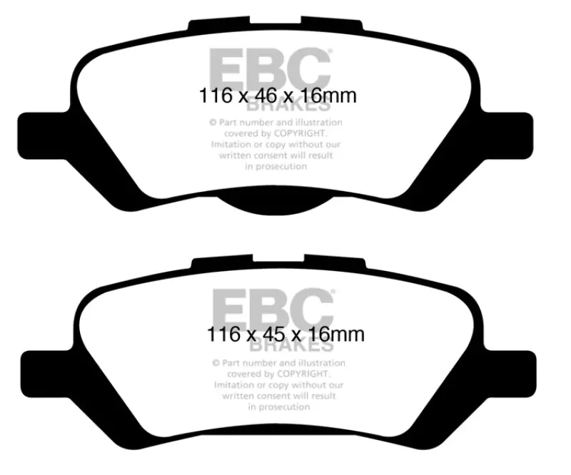 Ebc 08+ Toyota Venza 2.7 Greenstuff Rear Brake Pads 2