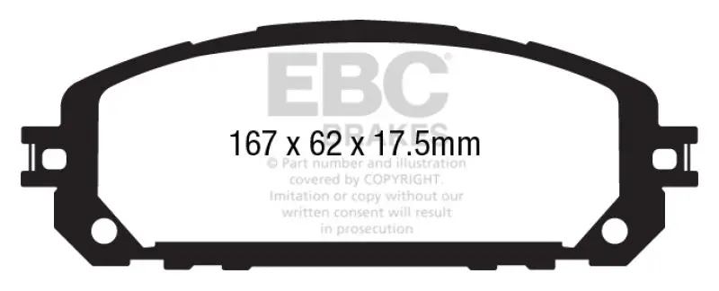 Ebc Greenstuff Eco-Friendly Front Brake Pads For 2013+ Jeep Cherokee 3.2L 1