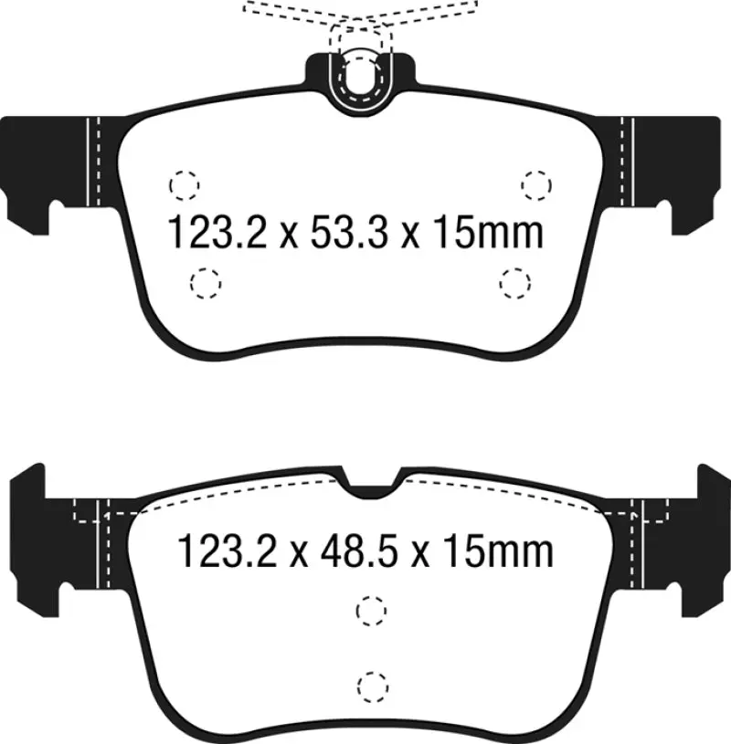 Ebc Greenstuff Rear Brake Pads For 2015+ Ford Edge 2.0L Turbo Fwd 1