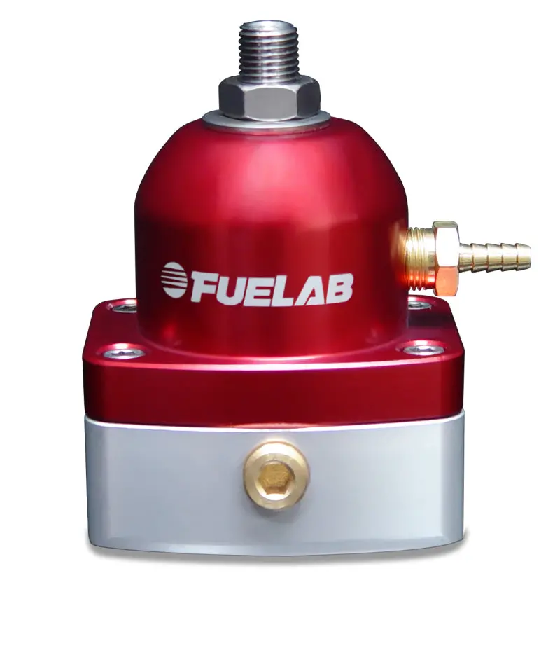 Fuelab Adjustable Inline Fuel Pressure Regulator – 1–3 Psi, Large Seat, -6An Inlet & Return, Red 1
