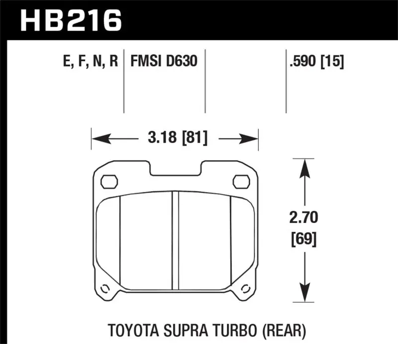 Hawk Hps 5.0 Street Brake Pads For 1993–1998 Toyota Supra Twin-Turbo – Rear Axle 1
